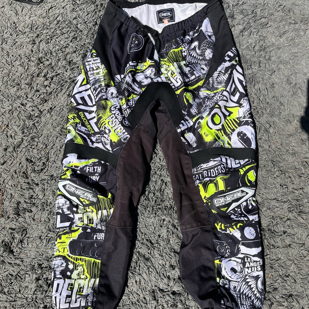 O'Neal Graphic Motocross Pants - Black and Green